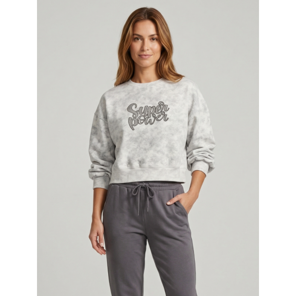 820803-10 белый женский свитшот (двухнитка, варка, укороченая, 1 ед, универсальный размер норма : S/L) Свитшот