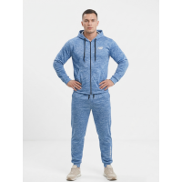 4960-42 голубой мужской спортивный костюм (двухнитка, кофта на змейке, с капюшоном, 5ед, размеры норма: 46, 48, 50, 52, 54) Спортивный костюм