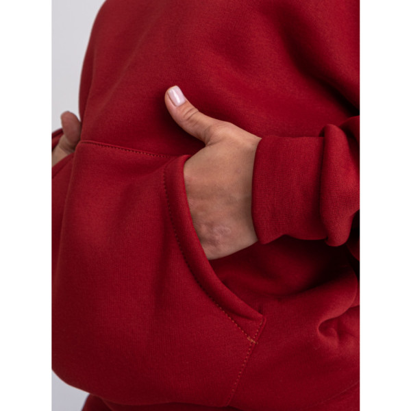 4876-52 бордовий жіночий спортивний костюм (турецька тринитка, фліс, 4 од. розміри норма: S. M. L. XL)