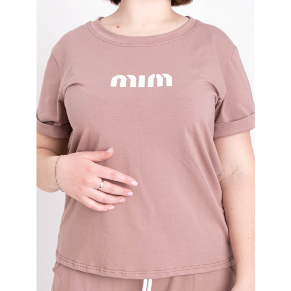 1771-3 мокко жіночий спортивний костюм (футболка + штани) (5'TH AVENUE, турецька двонитка, 3 од. розміри батал: 54. 56. 58)