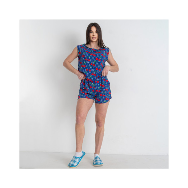 16158-22 синій жіночий костюм двійка (трикотаж, 4 од. розміри норма: S. S. M. M)