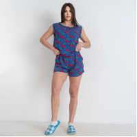 16158-22 синій жіночий костюм двійка (трикотаж, 4 од. розміри норма: S. S. M. M)