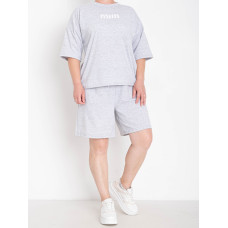 1691-60 світло-сірий жіночий костюм двійка (футболка + шорти) (5'TH AVENUE, турецька бавовна, 3 од. розміри напівбатал: 48. 50. 52)
