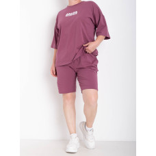 0385-23 фрезовий жіночий костюм двійка (футболка + шорти) (5'TH AVENUE, турецька бавовна, 3 од. розміри батал:52, 54, 56)