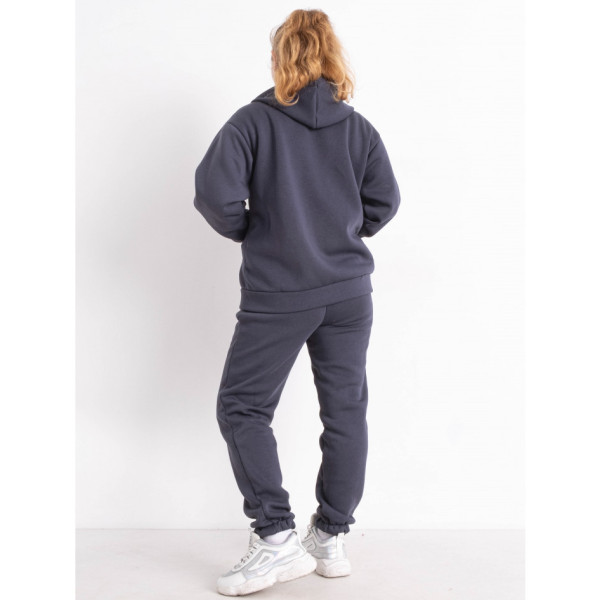 0638-60 сірий жіночий спортивний костюм (5`th Avenue, турецька тринитка, фліс, 3 од., розміри батал: 50. 52. 54)