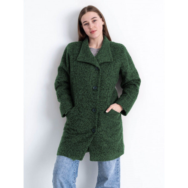 90086-73 темно-зелене жіноче драпове пальто (3 од. розміри норма: 42. 44. 48)