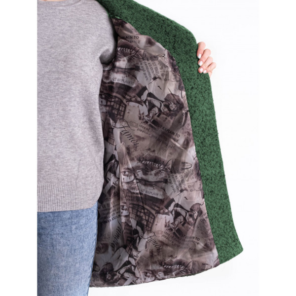 90086-73 темно-зелене жіноче драпове пальто (3 од. розміри норма: 42. 44. 48)