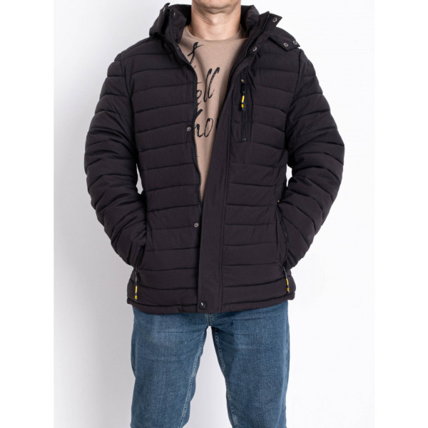 0001-1 чорна чоловіча тепла куртка (5 од., розміри норма: 48. 50. 52. 54. 56)