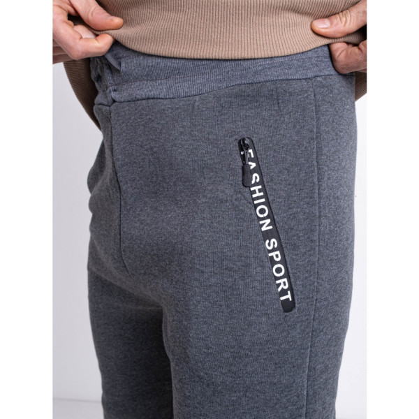 1088-6 сірі чоловічі спортивні штани (Godsend. тринитка на флісі, на манжеті, 4 од. розміри норма: L. XL. 2XL. 3XL)