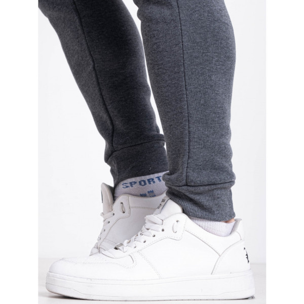 1088-6 сірі чоловічі спортивні штани (Godsend. тринитка на флісі, на манжеті, 4 од. розміри норма: L. XL. 2XL. 3XL)