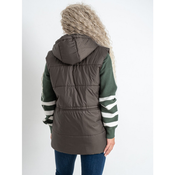 0075-96 коричнева жіноча жилетка (5'TH AVENUE, синтепон, 3 од. розміри норма: 42. 44. 46)