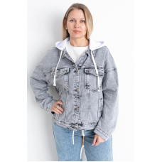 2033* сіра жіноча джинсова куртка (DICESIL, стрейчева, 6 од. розміри батал: 3XL. 4XL. 5XL. 6XL. 7XL. 8XL) видача наступного дня