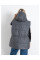 0752-6 сіра жіноча жилетка (5'TH AVENUE, синтепон, з капюшоном, 3 од. розміри батал: 54. 56. 58)