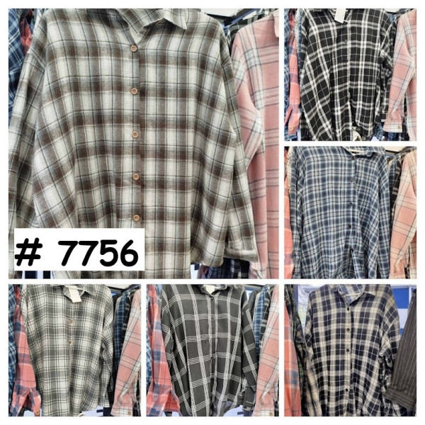 7756# выбор цвета женская рубашка JJF (4 ед, размеры полубатал: 3XL-6XL) выдача на следующий день