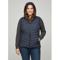 88597-2 синя жіноча жилетка (синтепон, кишеня на змійці, 5 од. розміри напівбатал: L. XL. 2XL. 3XL. 4XL)