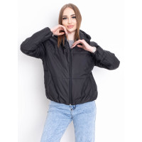 5010-1 ЧОРНА куртка-зефірка з капюшоном на синтепоні (2 од. розміри: 42-44.44-46)