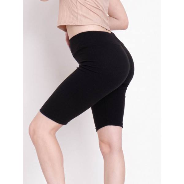 4511-1 чорні жіночі велосипедки (рубчик, 4 од. розміри норма: S. M. L. XL)