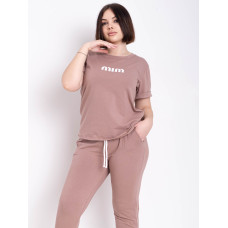 1771-3 мокко жіночий спортивний костюм (футболка + штани) (5'TH AVENUE, турецька двонитка, 3 од. розміри батал: 54. 56. 58)