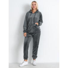 0523-62 сірий жіночий спортивний костюм (5'TH AVENUE, велюровий, 3 од. розміри напівбатал: 48.50.52)