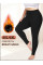 0822-2 чорні жіночі термо лосини на флісі (добре тягнуться, 4 од. універсальний розмір батал: 4XL-6XL)
