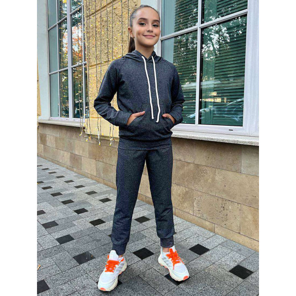 11800-2 серый подростковый спортивный костюм (SARA, на 8-14 лет, двунитка на флисе, 4 ед. размеры подросток: 8. 10. 12. 14)