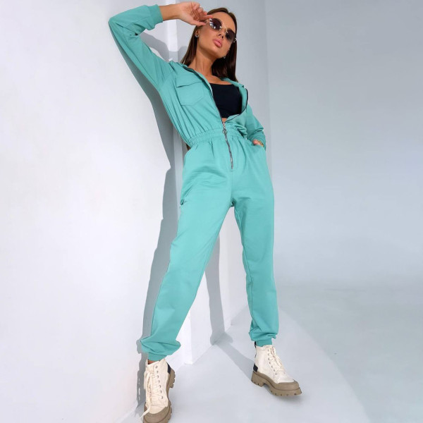 1906-72 БІРЮЗОВИЙ комбінезон жіночий з двонитки (4 од. розміри: S.M.L.XL)