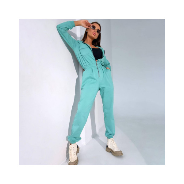 1906-72 БІРЮЗОВИЙ комбінезон жіночий з двонитки (4 од. розміри: S.M.L.XL)