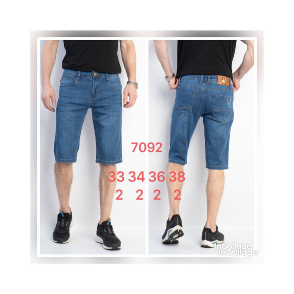 7092 # синие мужские джинсовые шорты (стрейч, 8 ед. размеры полубатал: 33. 33. 34. 34. 36. 36. 38. 38) выдача на следующий день