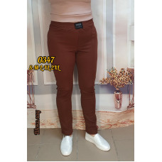 0347-9 * коричневі жіночі штани (стрейч-креп, 5 од. розміри норма: S. M. L. XL. 2XL) видача наступного дня
