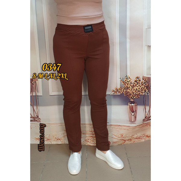 0347-9 * коричневые женские штаны (стрейч-креп, 5 ед. размеры норма: S. M. L. XL. 2XL) выдача на следующий день