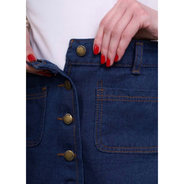 0652-3 синя жіноча джинсова спідниця (котонова, 3 од. розміри норма: M. L. XL)