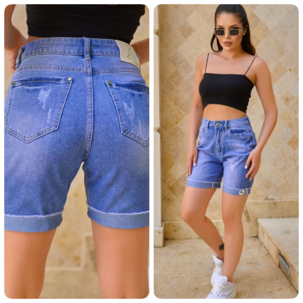 1583 блакитні жіночі джинсові шорти (LADY N, стрейчові, 6 од. розміри норма: 25. 26. 27. 28. 29. 30)