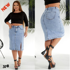 0378 #Синя жіноча джинсова спідниця (стрейч бавовна 6 шт. бат. розміри: 31. 32. 33. 34. 36. 38) доставка на наступний день