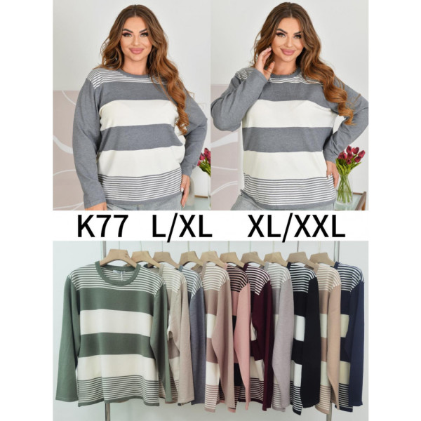 0077# мікс кольорів жіночий светр Kiss Me (10 од., розміри напівбатал: L-2XL) видача наступного дня