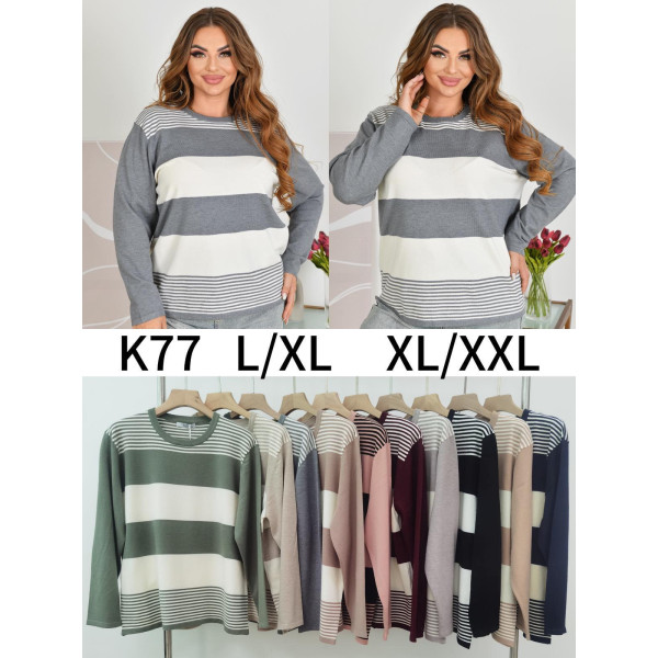 0077# мікс кольорів жіночий светр Kiss Me (10 од., розміри напівбатал: L-2XL) видача наступного дня