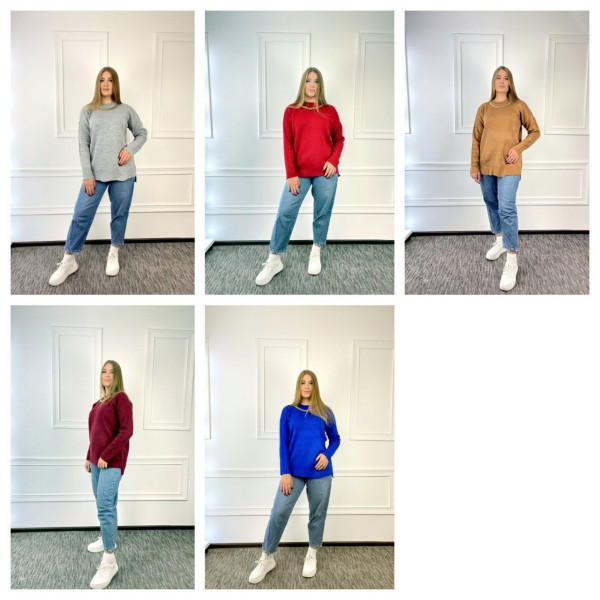 0097-2 * мікс кольорів тепла жіноча туніка (машинна в'язка, 5 од., розміри батал: 52-58 універсальний) видача наступного дня