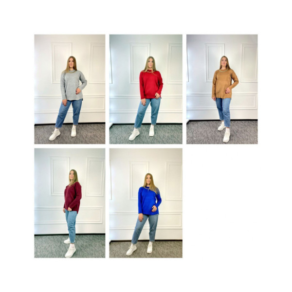 0097-2 * мікс кольорів тепла жіноча туніка (машинна в'язка, 5 од., розміри батал: 52-58 універсальний) видача наступного дня