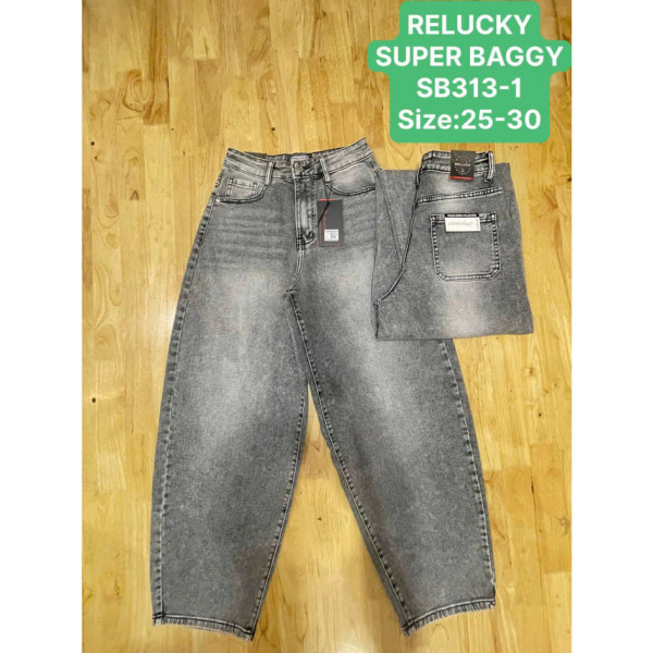 0313-1# сірі жіночі джинси баггі (Relucky, 6 од., розміри норма: 25-30) видача наступного дня