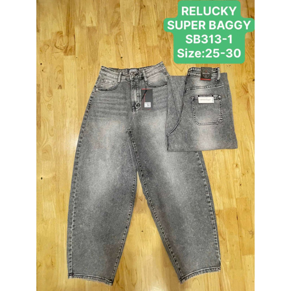 0313-1# сірі жіночі джинси баггі (Relucky, 6 од., розміри норма: 25-30) видача наступного дня