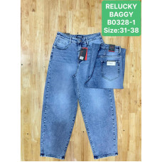 0328-1# блакитні жіночі джинси баггі (6 од., розміри батал: 31-38) видача наступного дня