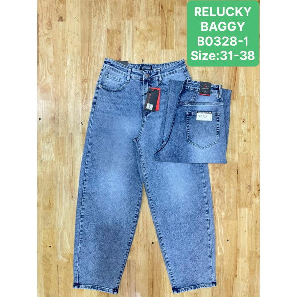 0328-1# блакитні жіночі джинси баггі (6 од., розміри батал: 31-38) видача наступного дня