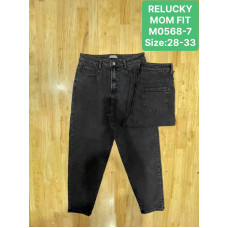 0568-7* чорні жіночі стрейчові джинси мом (Relucky, 6 од., розміри напівбатал: 28-33) видача наступного дня