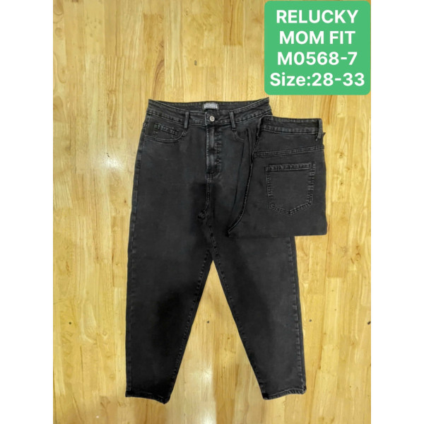 0568-7* чорні жіночі стрейчові джинси мом (Relucky, 6 од., розміри напівбатал: 28-33) видача наступного дня
