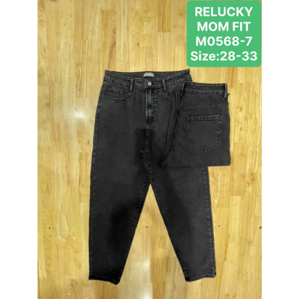 0568-7* чорні жіночі стрейчові джинси мом (Relucky, 6 од., розміри напівбатал: 28-33) видача наступного дня