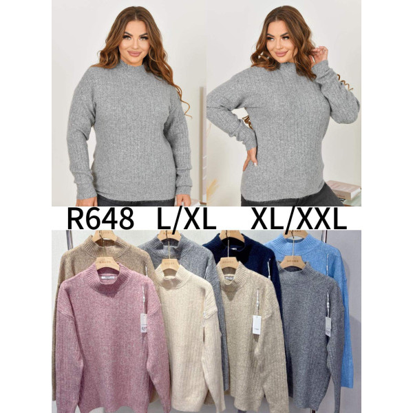 0648 мікс кольорів жіночий светр (5 од., розміри напівбатал: L-2XL)