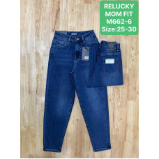 0662-6* сині жіночі стрейчові джинси мом (Relucky, 6 од., розміри норма: 25-30) видача наступного дня