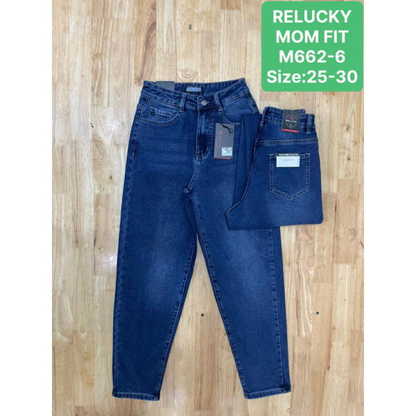 0662-6* сині жіночі стрейчові джинси мом (Relucky, 6 од., розміри норма: 25-30) видача наступного дня