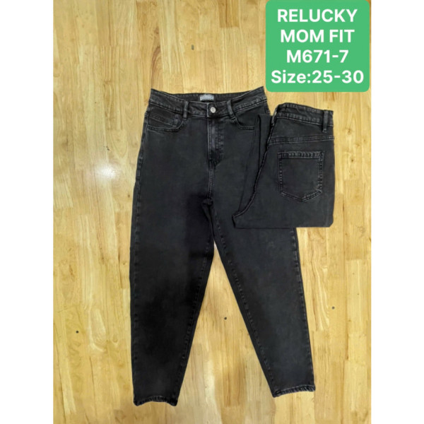 0671-7* чорні жіночі стрейчові джинси мом (Relucky, 6 од., розміри норма: 25-30) видача наступного дня