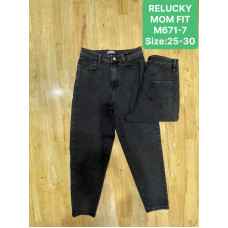 0671-7* чорні жіночі стрейчові джинси мом (Relucky, 6 од., розміри норма: 25-30) видача наступного дня
