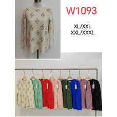 1093 * мікс квітів жіночий светр (Kiss me, 10.од, розміри батал: XL-3XL) видача наступного дня